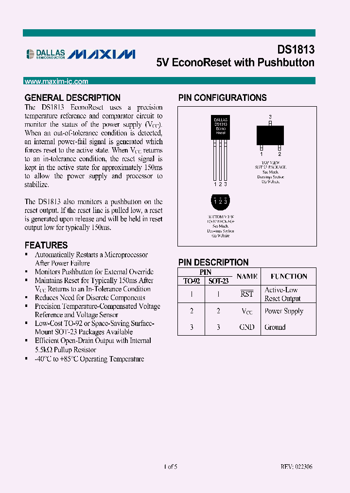 DS1813R-10TAMPR_4429003.PDF Datasheet