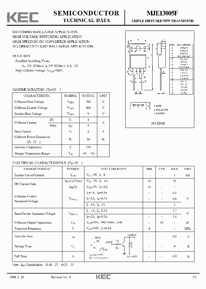 MJE13005F08_4446561.PDF Datasheet