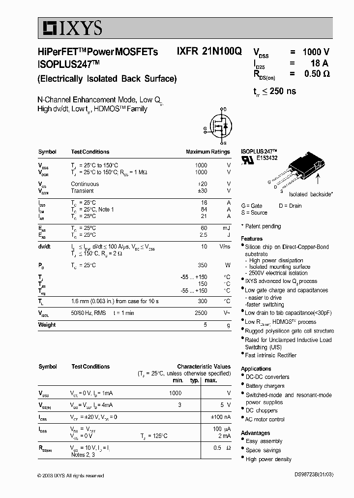 IXFR21N100Q03_4465703.PDF Datasheet