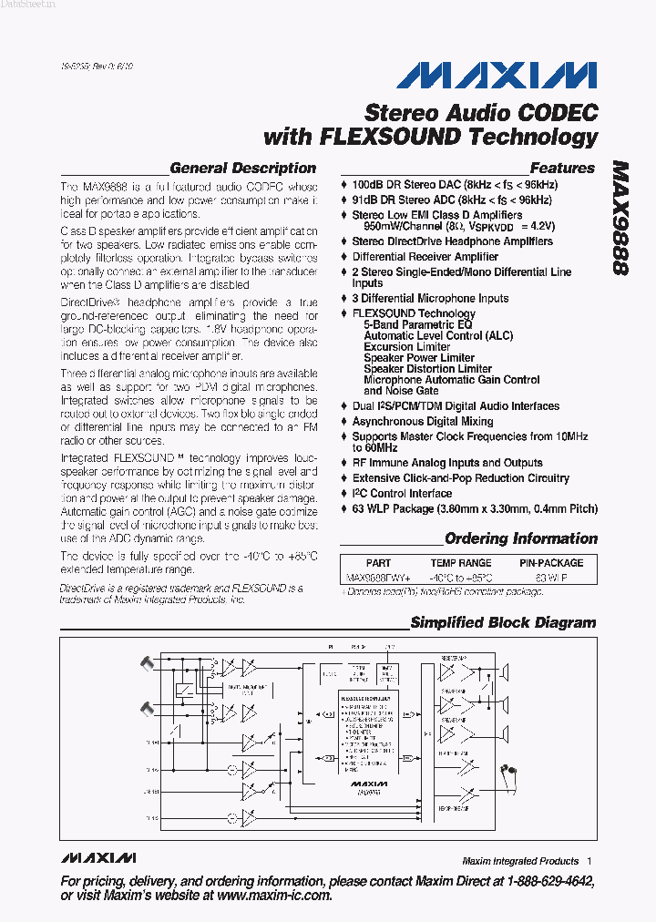 MAX9888_4467082.PDF Datasheet