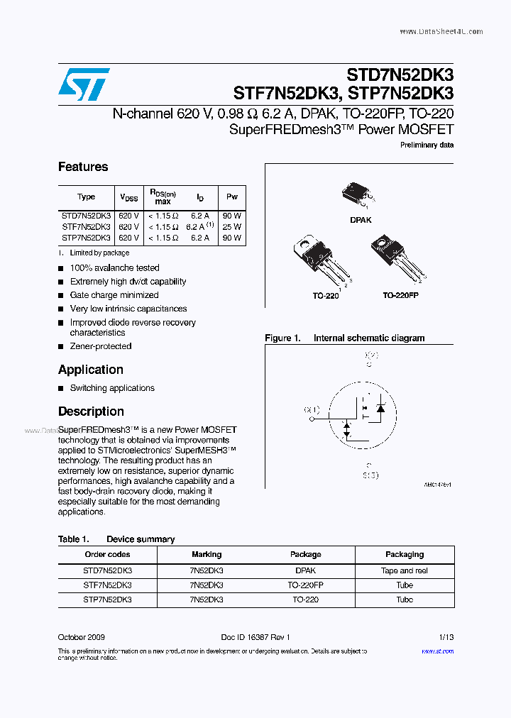 STD7N52DK3_4501560.PDF Datasheet