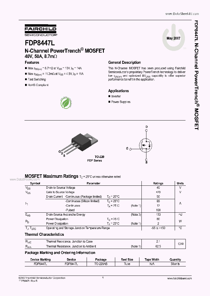 FDP8447L_4504403.PDF Datasheet