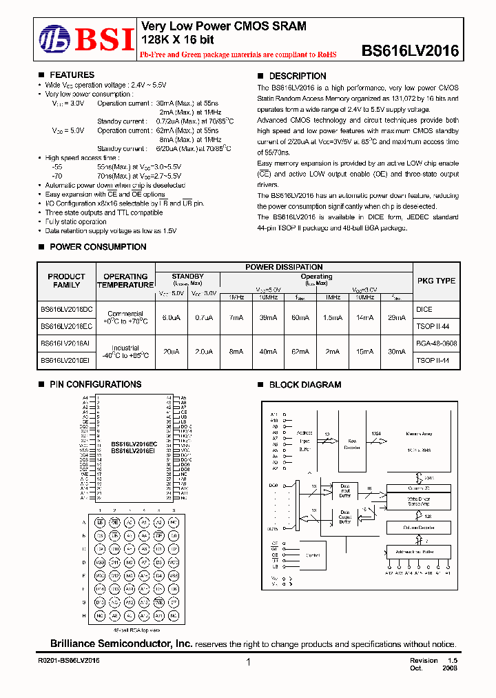 BS616LV2016DIP55_4507999.PDF Datasheet