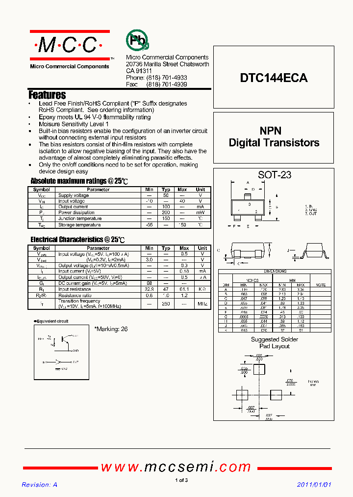 DTC144ECA11_4514776.PDF Datasheet