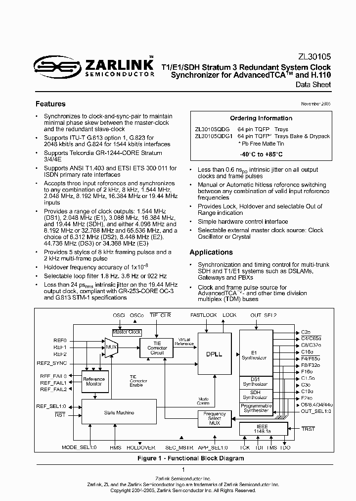 ZL30105QDG1_4561465.PDF Datasheet