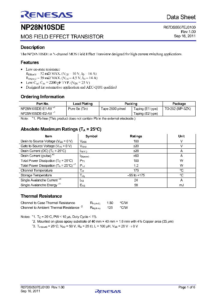 NP28N10SDE-E1-AY_4569335.PDF Datasheet