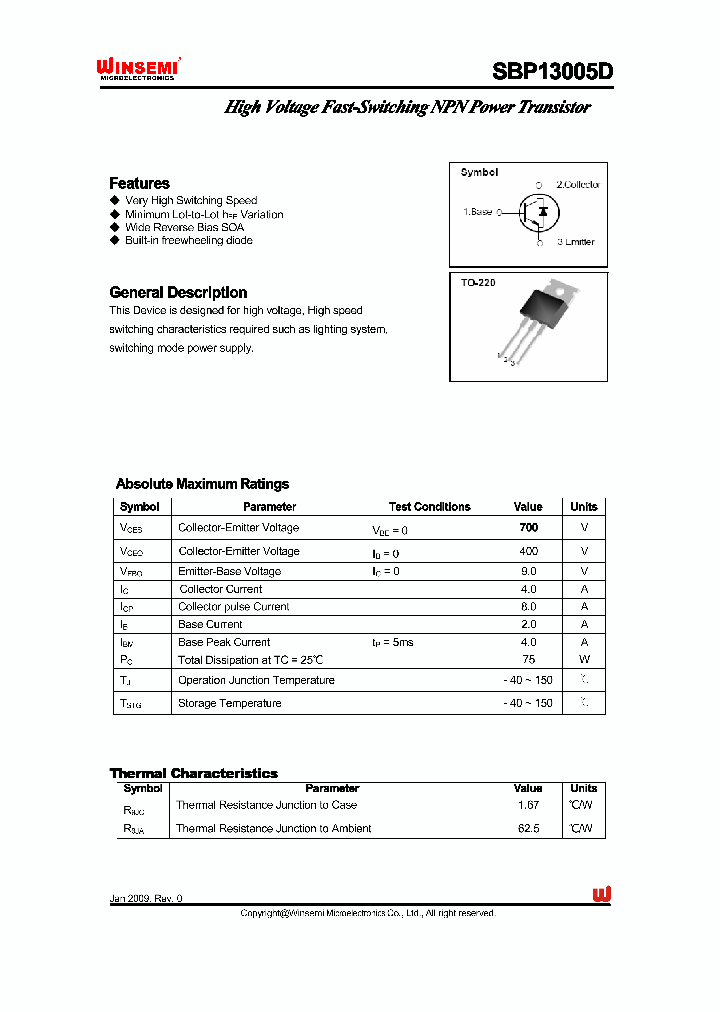 SBP13005D_4571212.PDF Datasheet