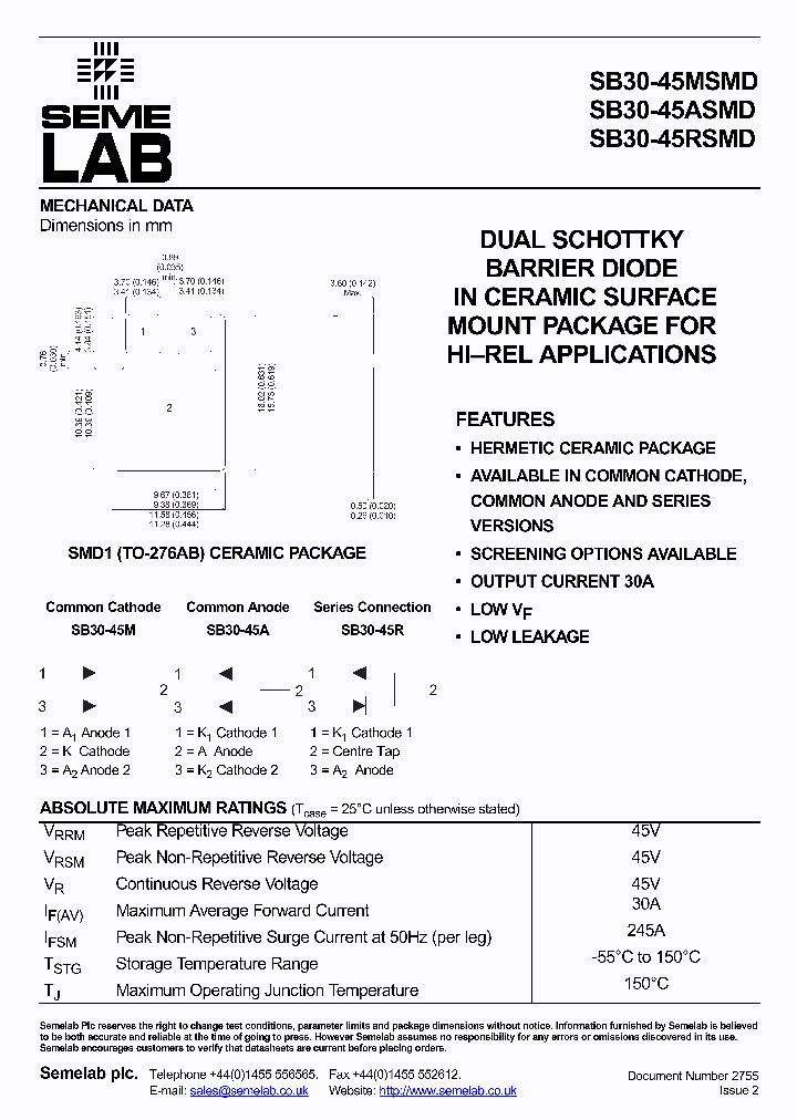 SB30-45ASMD_4579426.PDF Datasheet