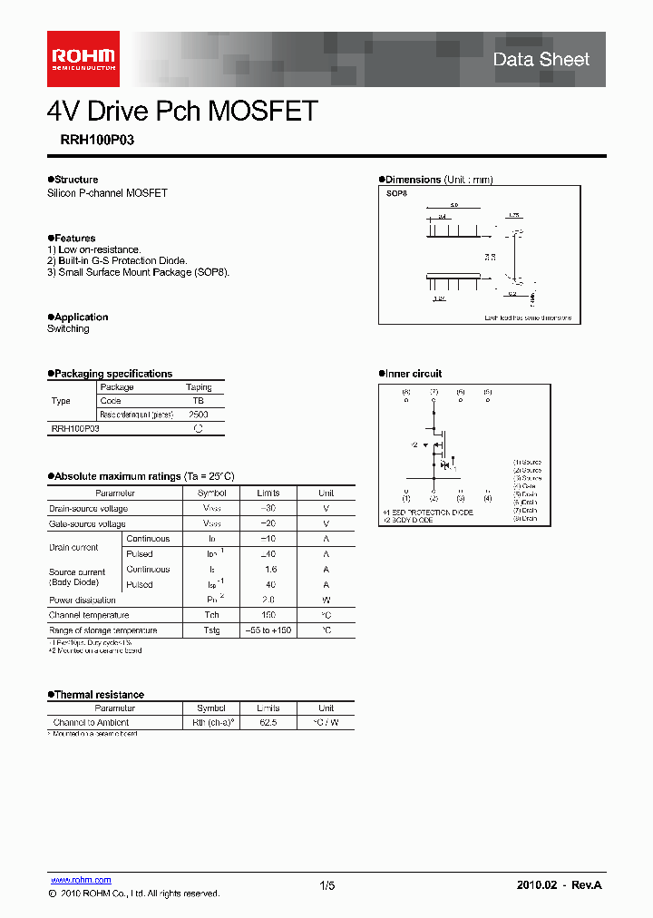 RRH100P03_4585426.PDF Datasheet