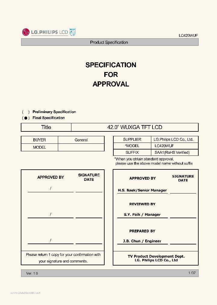 LC420WUF_4594652.PDF Datasheet