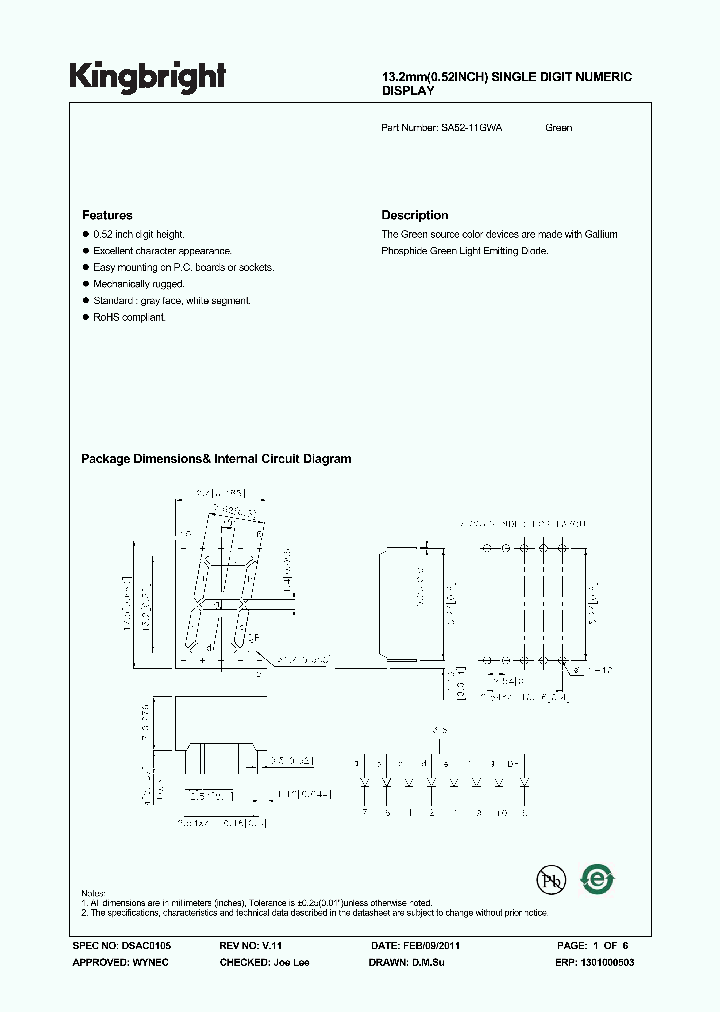 SA52-11GWA11_4599410.PDF Datasheet