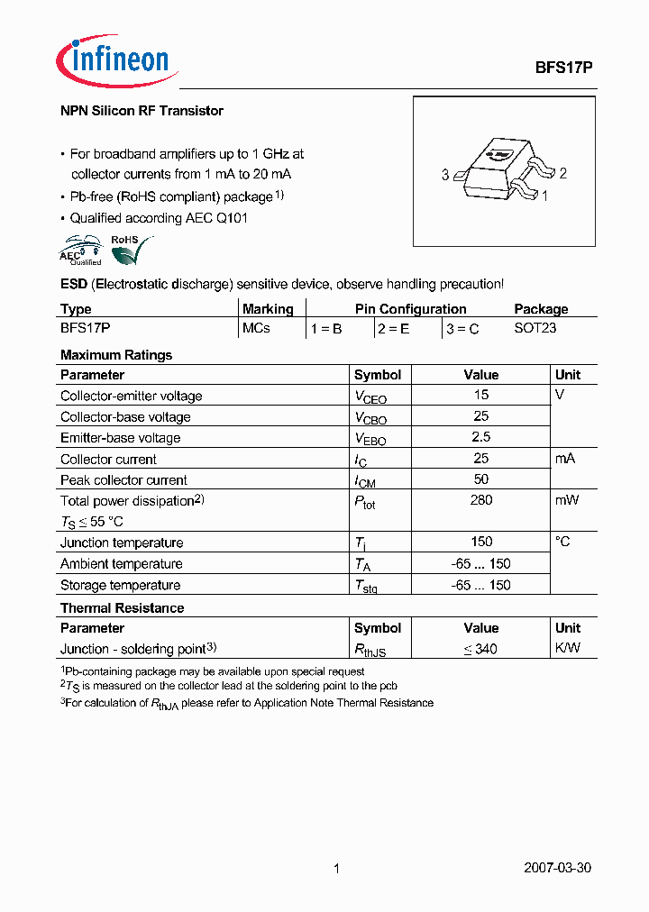 BFS17P07_4600475.PDF Datasheet