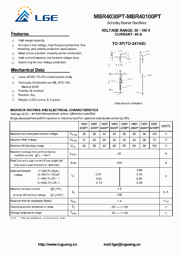 MBR4050PT_4606286.PDF Datasheet