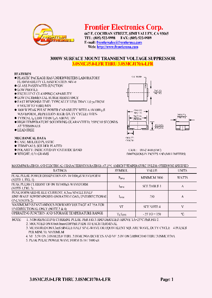 30SMCJ54-LFR_4610237.PDF Datasheet