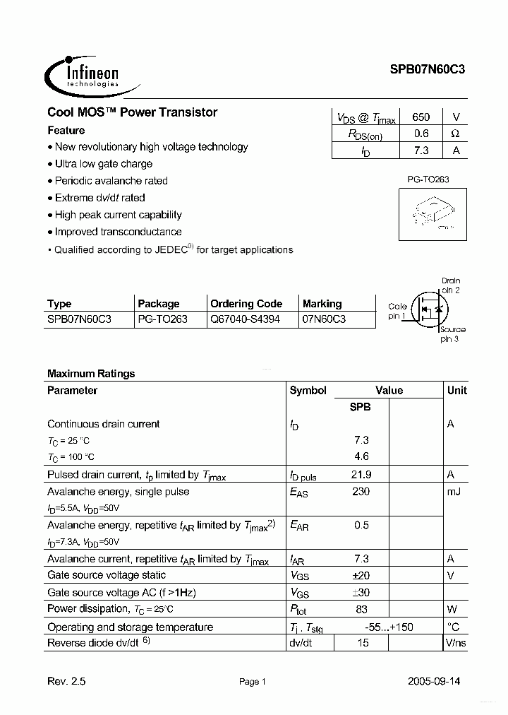 07N60C3_4611045.PDF Datasheet