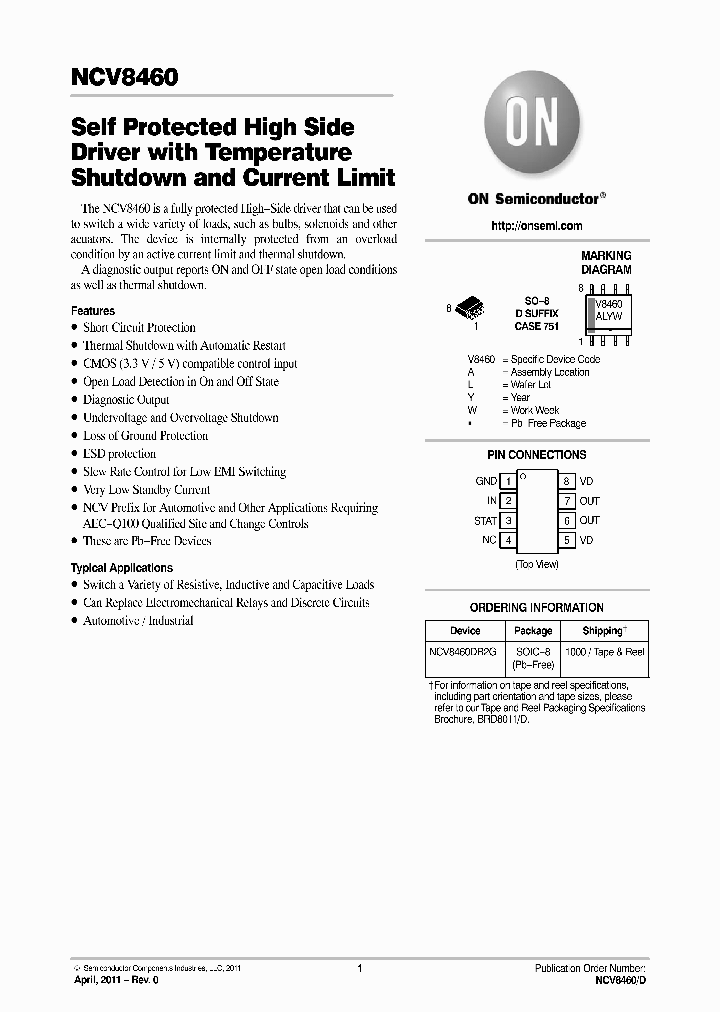 NCV8460DR2G_4619339.PDF Datasheet