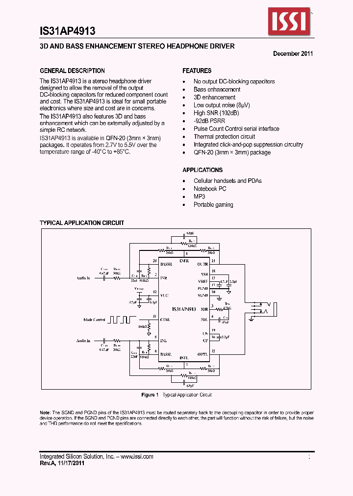 IS31AP4913_4624261.PDF Datasheet