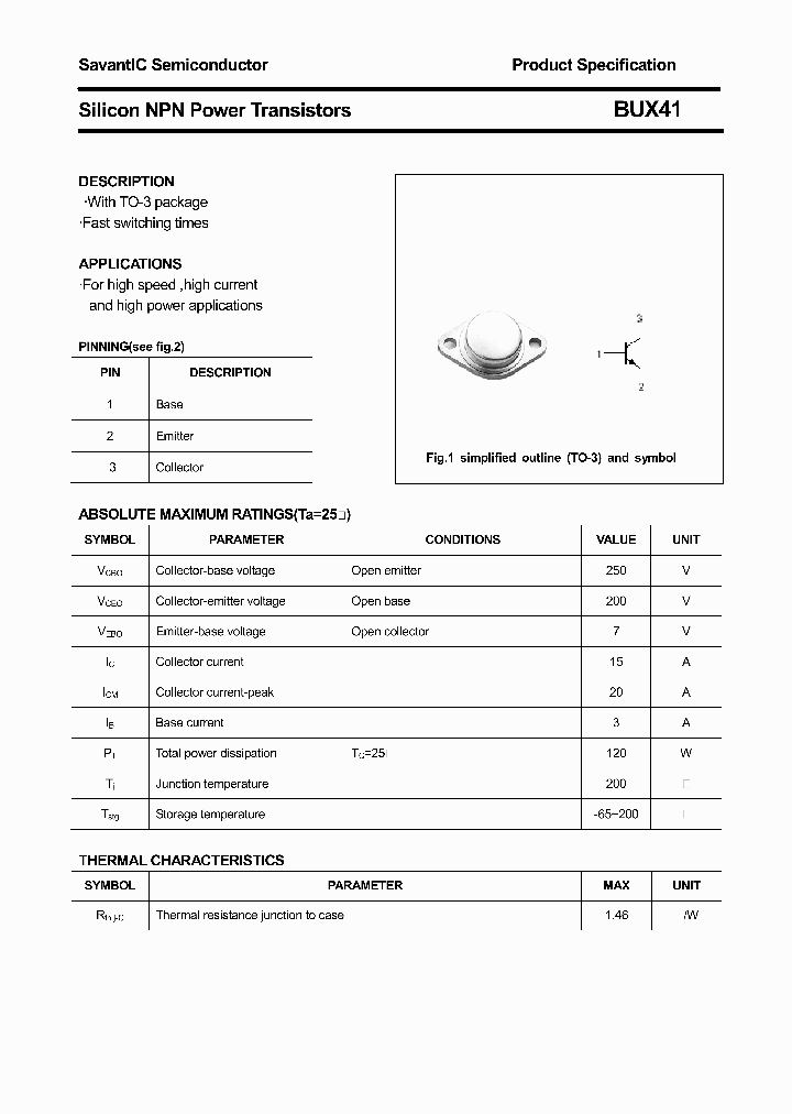 BUX41_4627090.PDF Datasheet