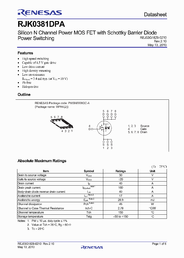 RJK0381DPA10_4628848.PDF Datasheet
