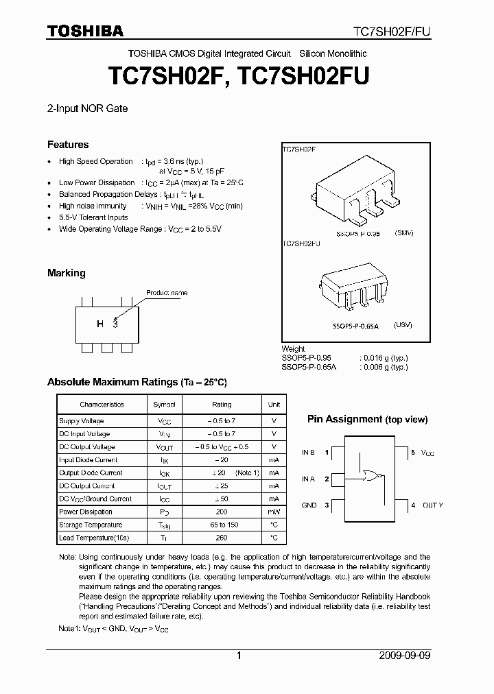 TC7SH02FU09_4632345.PDF Datasheet