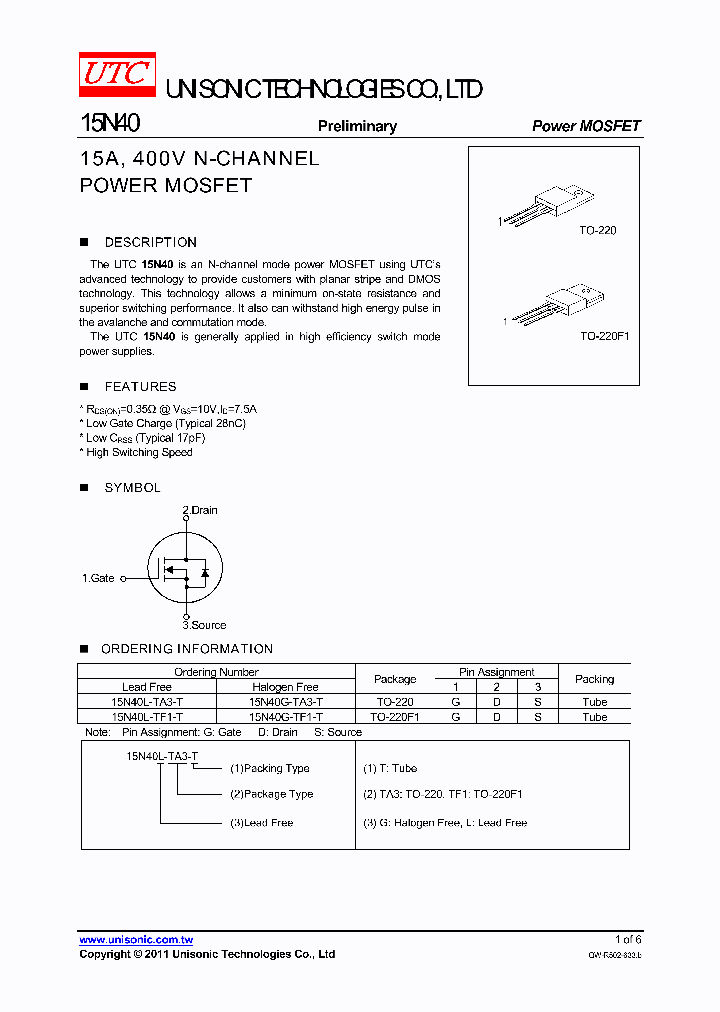 15N40G-TA3-T_4633571.PDF Datasheet
