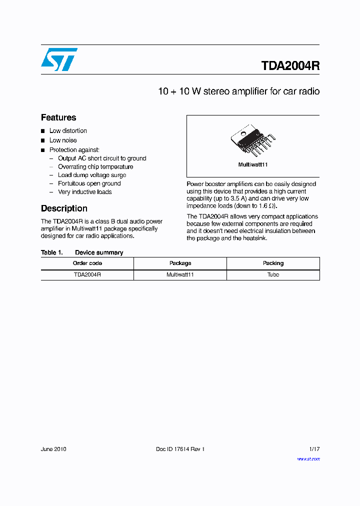 TDA2004R_4640090.PDF Datasheet