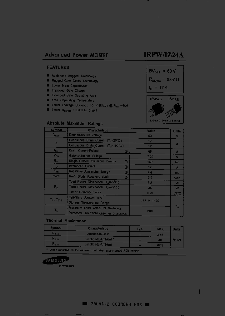 IRFW24A_4642125.PDF Datasheet