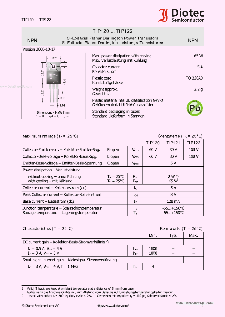 TIP122_4643182.PDF Datasheet