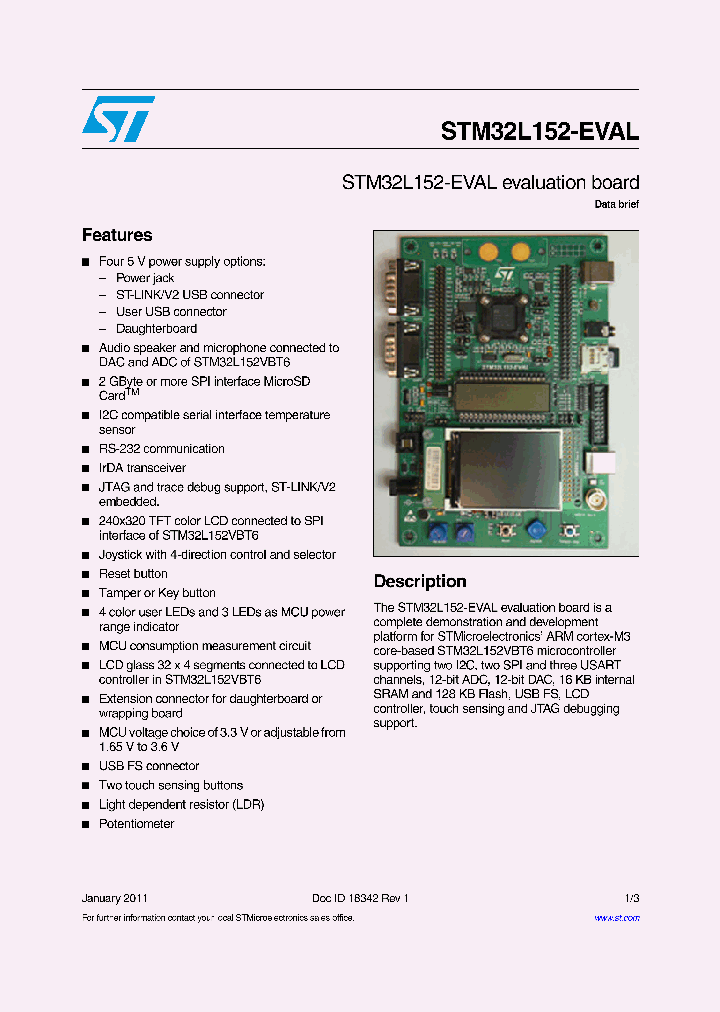 STM32L152-EVAL_4646640.PDF Datasheet