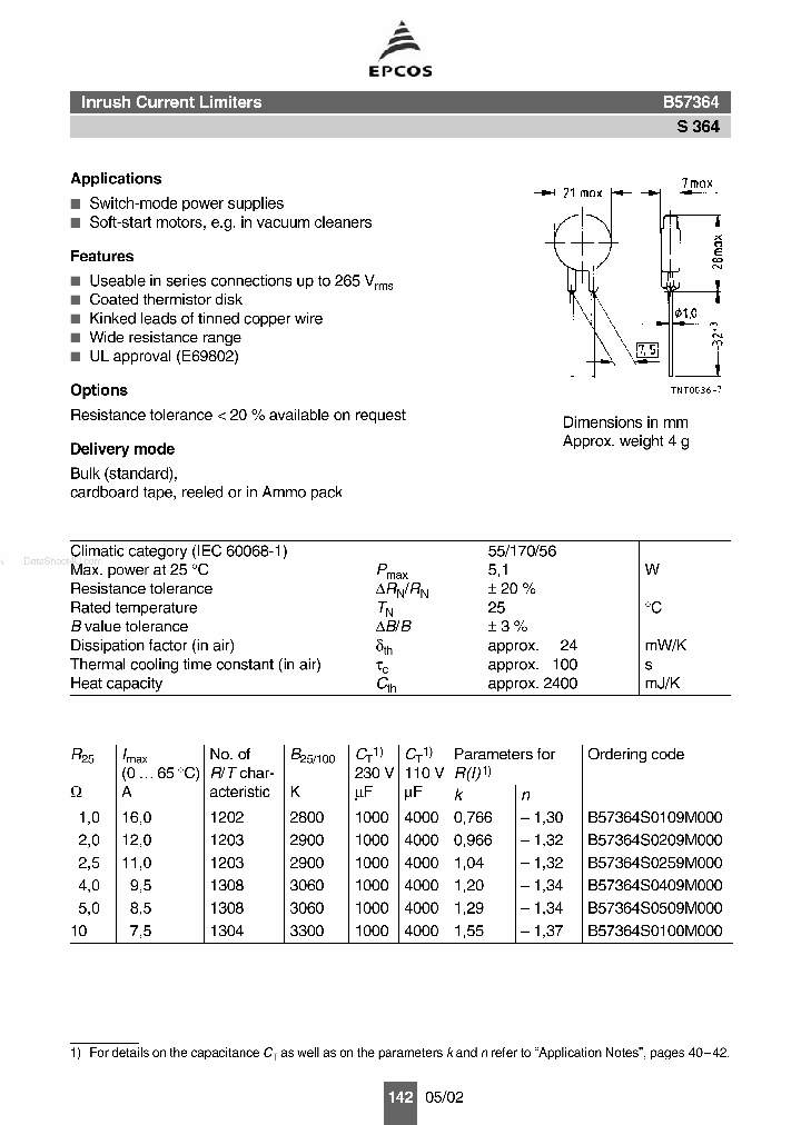 B57364_4655222.PDF Datasheet