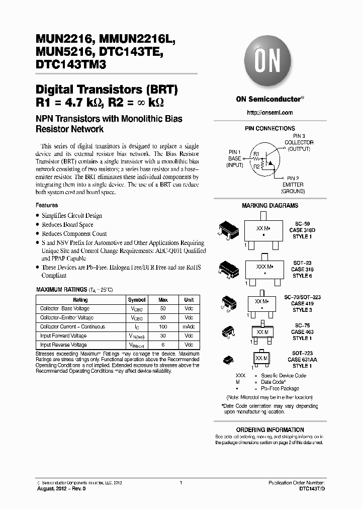 MUN2216T1G_4657079.PDF Datasheet