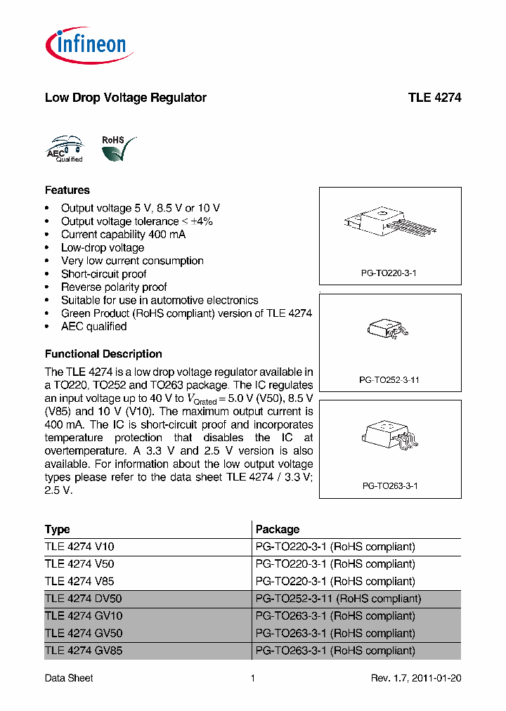 TLE4274GV85_4669570.PDF Datasheet