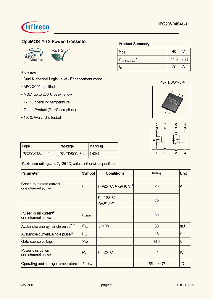 IPG20N04S4L-11_4669434.PDF Datasheet