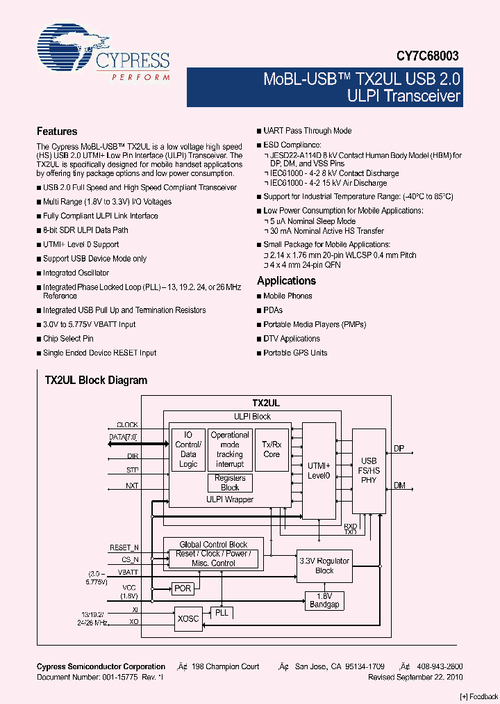 CY7C68003-20FNXI_4692295.PDF Datasheet