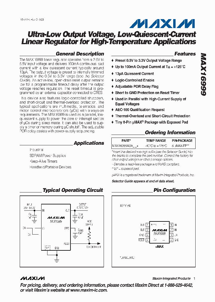 MAX16999AUA_4709156.PDF Datasheet