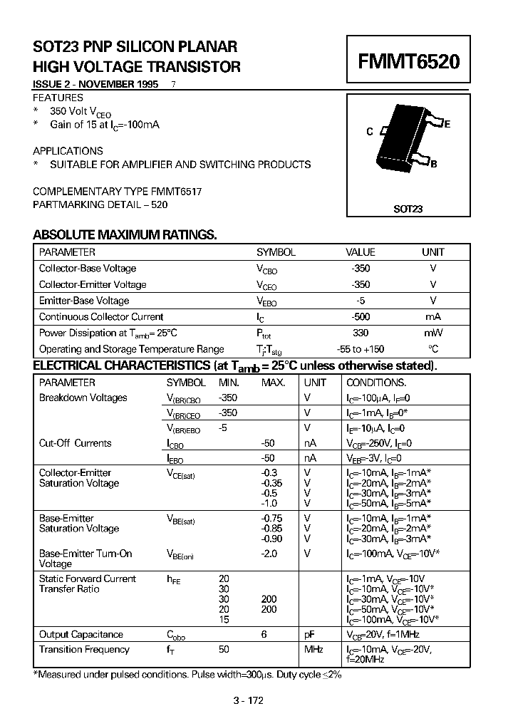 FMMT6520_4727898.PDF Datasheet