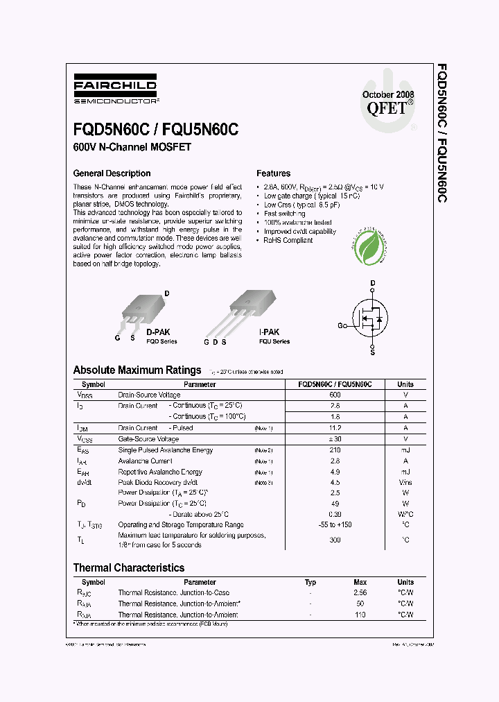 FQD5N60C08_4730057.PDF Datasheet