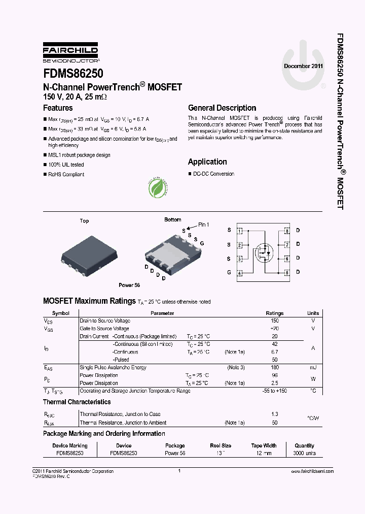 FDMS86250_4732024.PDF Datasheet