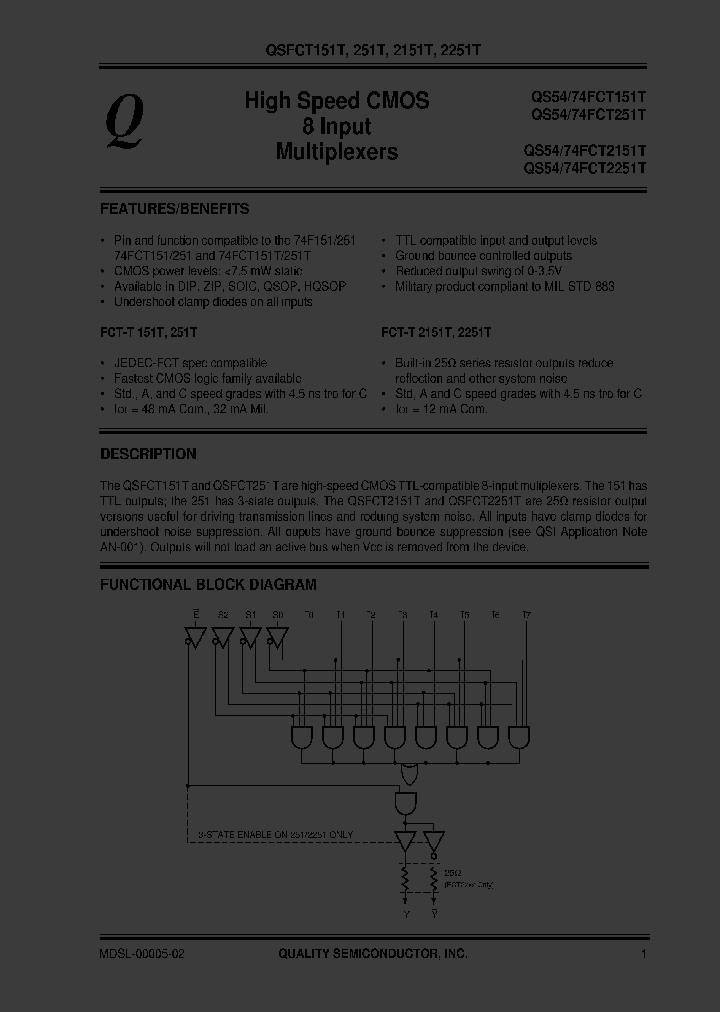 QS54FCT151THB_4742819.PDF Datasheet