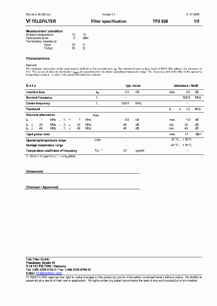 TFS926_4744645.PDF Datasheet