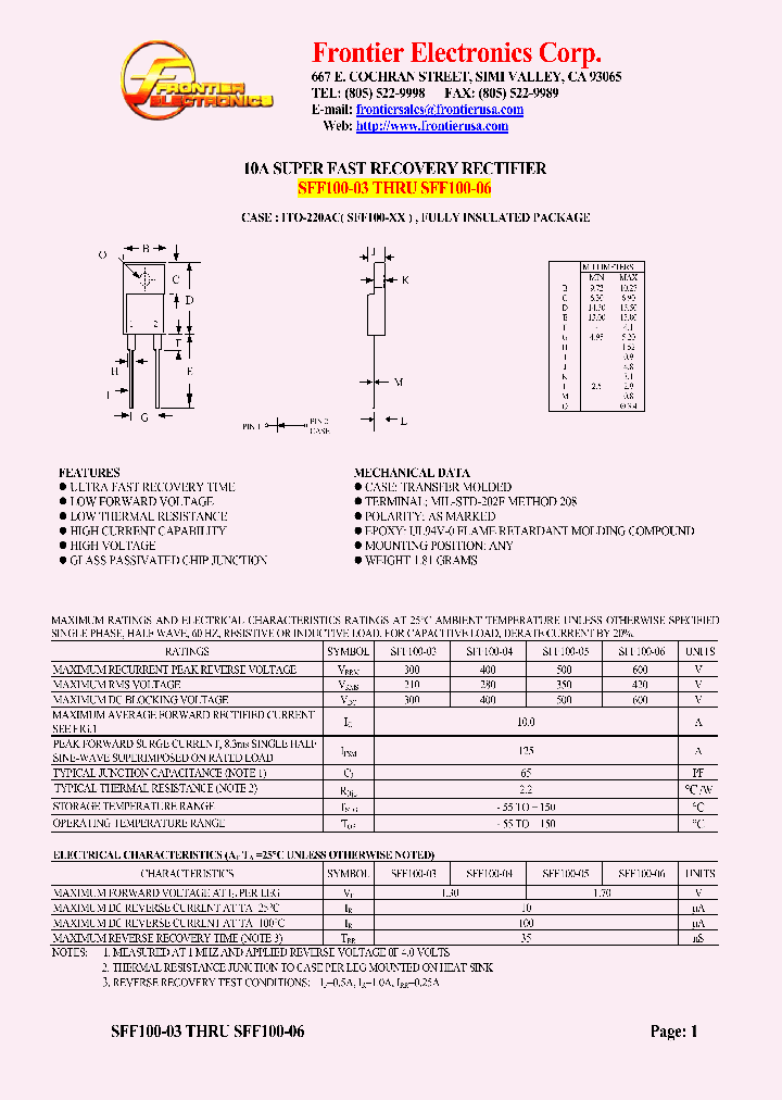 SFF100-03_4769206.PDF Datasheet
