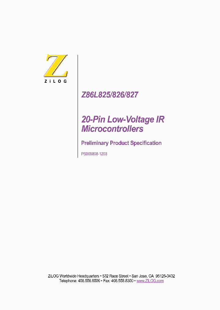 Z86L827PZ008SC_4776469.PDF Datasheet