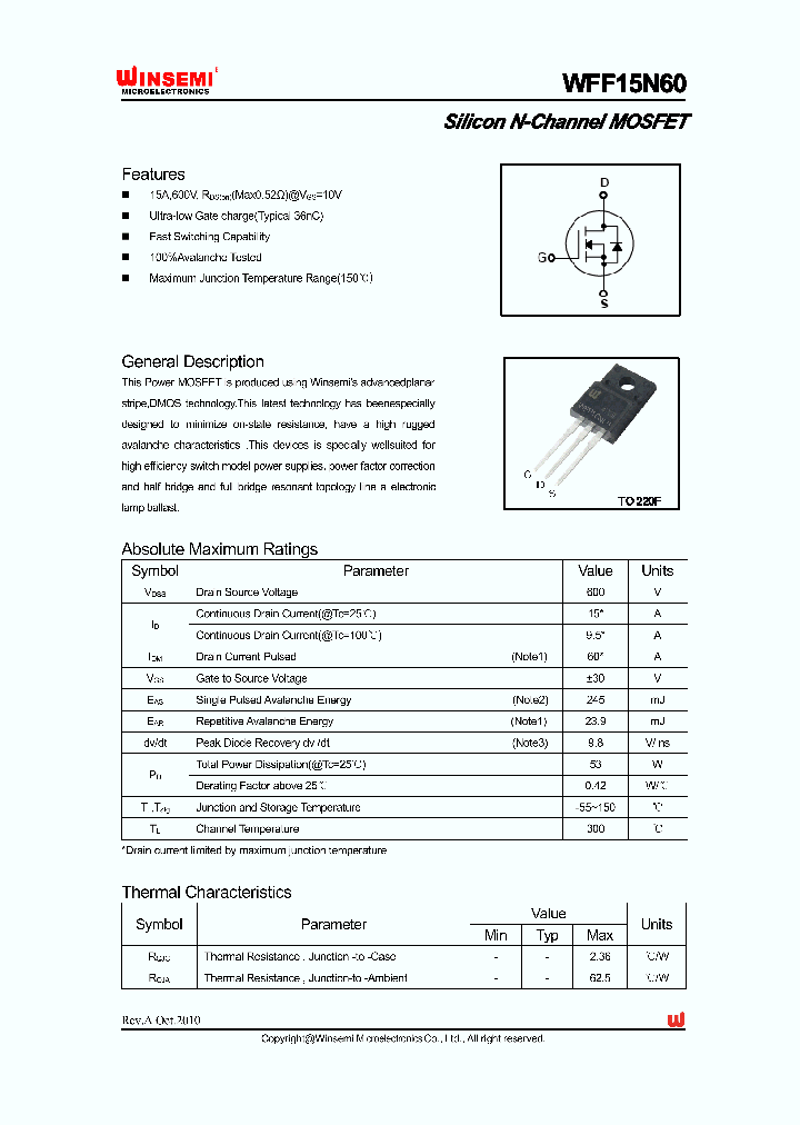 WFF15N60_4782132.PDF Datasheet