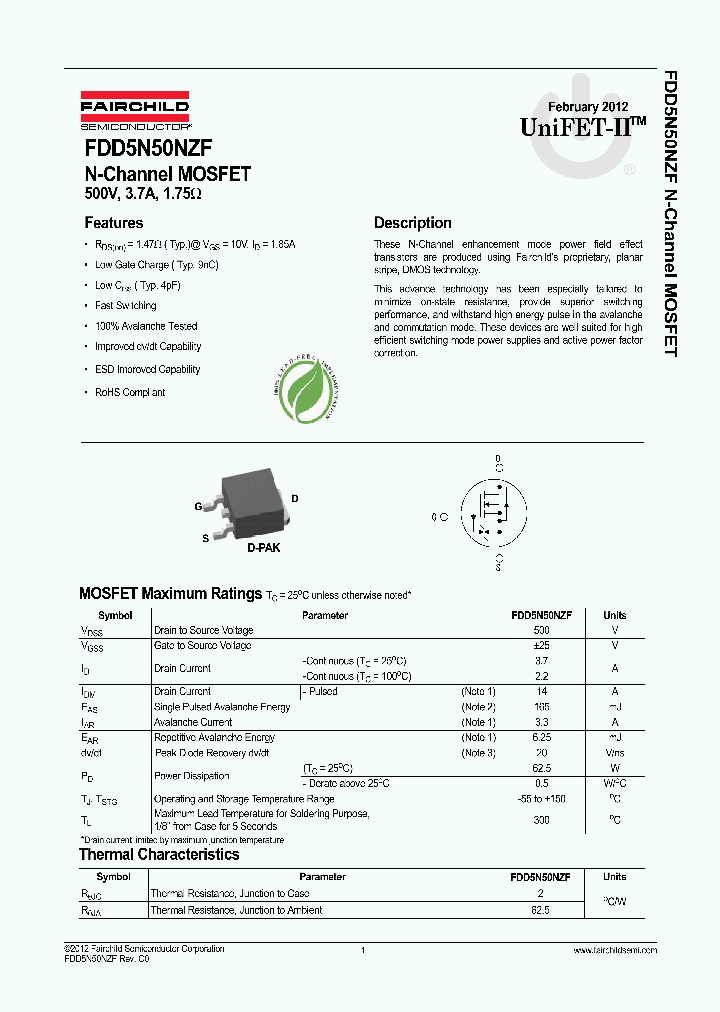 FDD5N50NZF_4782450.PDF Datasheet