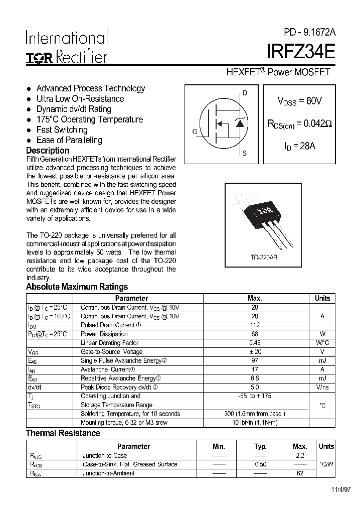 IRFZ34E_4793615.PDF Datasheet