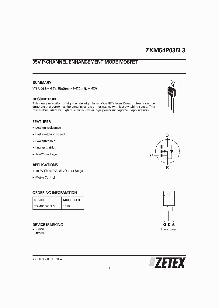 ZXM64P035L3_4803104.PDF Datasheet