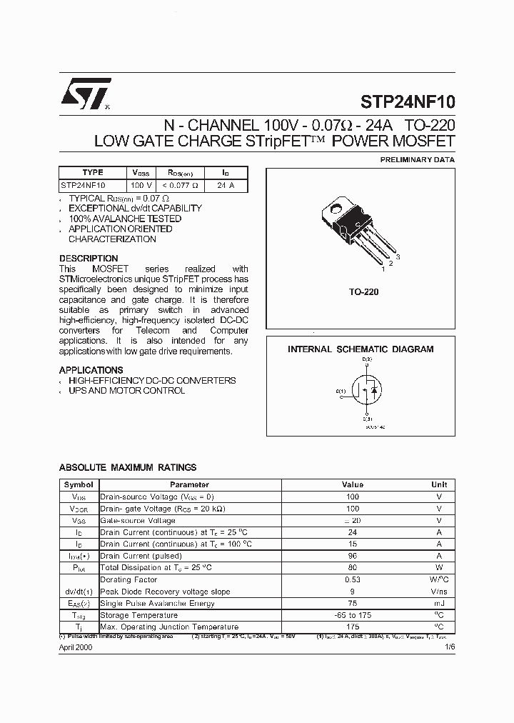 STP24NF10_4823070.PDF Datasheet