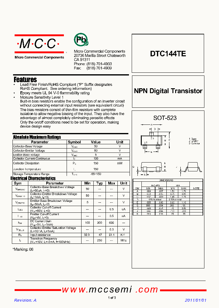 DTC144TE11_4825880.PDF Datasheet