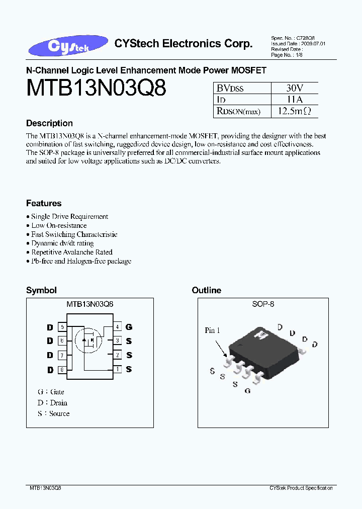 MTB13N03Q8_4850099.PDF Datasheet