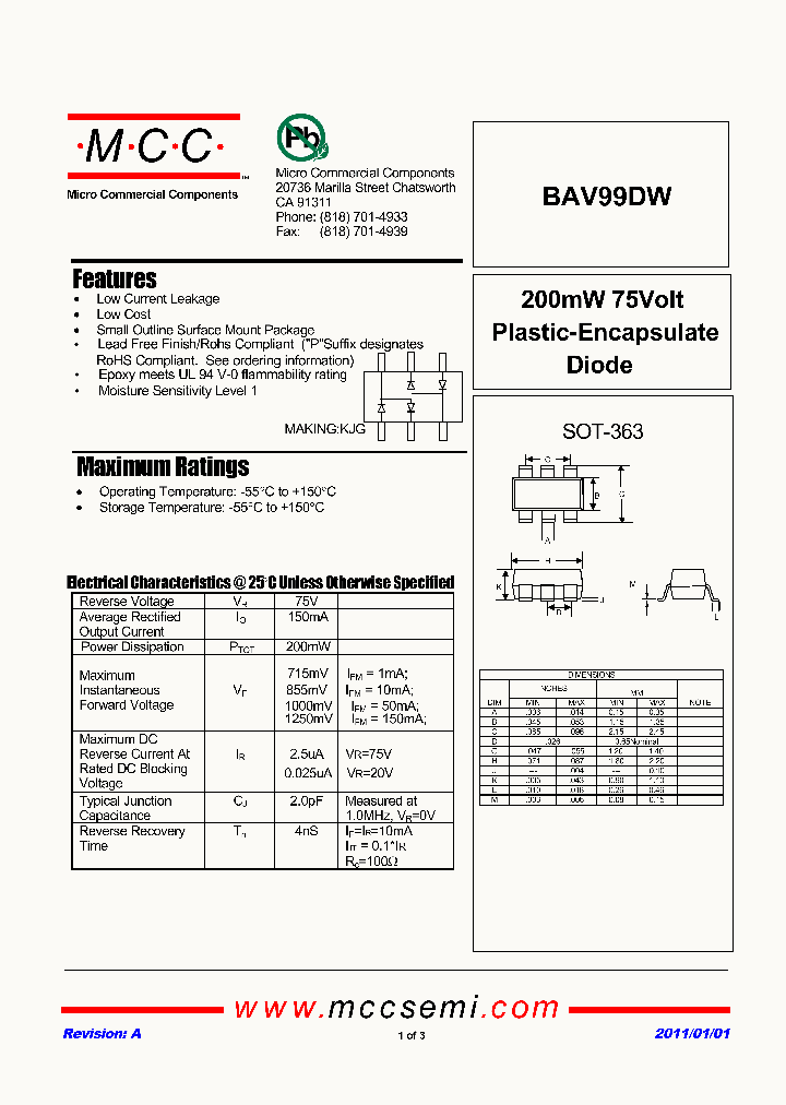 BAV99DW_4853321.PDF Datasheet